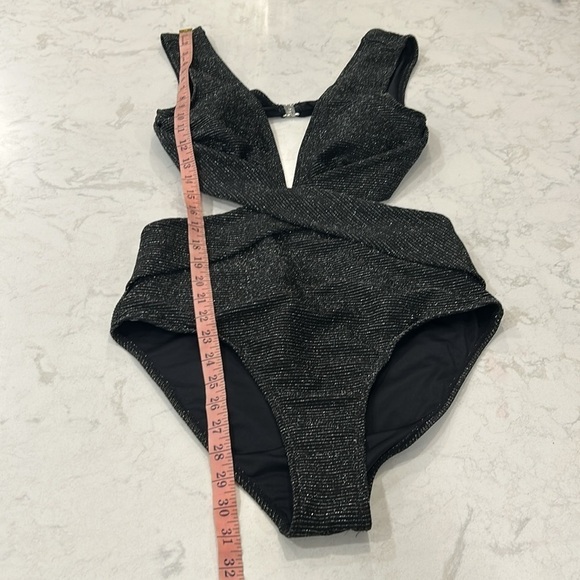 Cupshe Black Moonlit Plunging Monokini Swimsuit Large - Picture 11 of 16